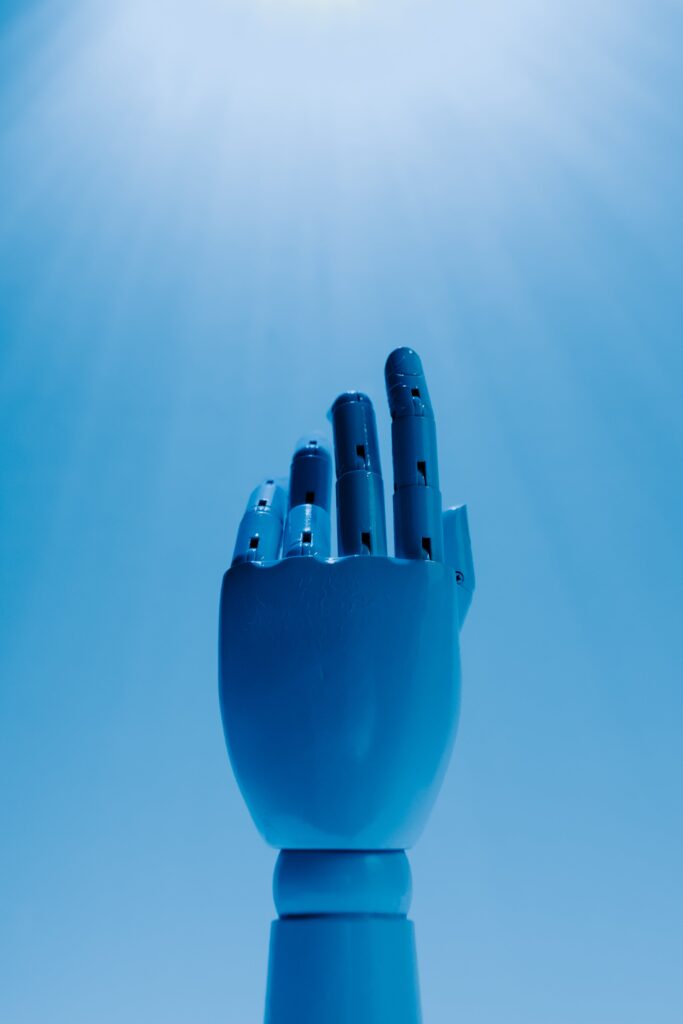 Photo of a robotic hand.